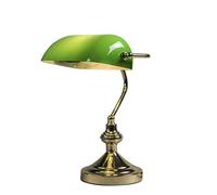 QAZQA Retro/Vintage Lámpara de notario clásica latón/oro verde -BANKER Vidrio/Acero Redonda/Alargada Adecuado para LED Max. 1 x 60 Watt
