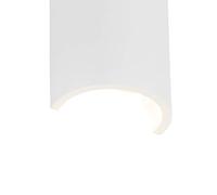 Qazqa rústico Aplique moderno blanco - COLJA NOVO Yeso Redonda Adecuado para LED Max. 1 x 25 Watt