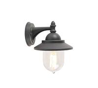 Qazqa rústico Aplique romántico gris oscuro IP44 - OXFORD Aluminio/Plástico Redonda/Esfera Adecuado para LED Max. 1 x 60 Watt