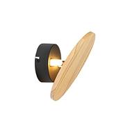 Qazqa rústico Aplique rústico de madera redondo inclinable - Pulley/Acero Redonda Adecuado para LED Max. 2 x 40 Watt