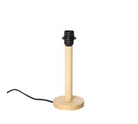 Qazqa rústico Lámpara de sobremesa rural madera sin pantalla - Mels Redonda Adecuado para LED Max. 1 x 40 Watt