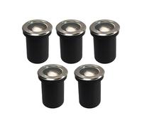 QAZQA Set de 5 focos empotrado suelo moderno acero RVS IP65 - DELUX Vidrio/Plástico/Acero inoxidable Redonda Adecuado para LED Max. 5 x 50 Watt