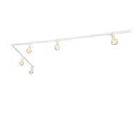 QAZQA Sistema de carril moderno monofásico 5 luces con casquillo E27 blanco - Jeana Acero/Aluminio Alargada Adecuado para LED Max. 5 x 15 Watt