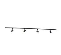 QAZQA Sistema de carril moderno negro 4 luces monofásico