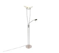 Qazqa Uplighter moderno acero LED regulador - LEXUS Vidrio/Acero Alargada Incluye LED Max. 1 x 18 Watt
