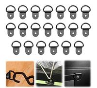 Qazuwa Argollas de Acero D Anilla de Amarre Anillos de Amarre 20 Piezas Gancho Anillo D Alta Resistencia Anillos de Amarre de Acero Inoxidable para Remolque Furgonetas Barcos Kayak Todoterreno, Negro