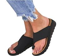 QAZW Sandalias ortopédicas para Mujer Hallux Valgus Cuña Chanclas cómodas para Mujer con corrección del Dedo Gordo del pie Zapatillas Casuales con Punta Abierta y Corrector de juanetes,H-35(EU)