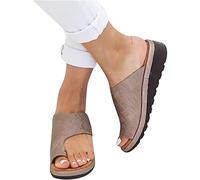 QAZW Sandalias ortopédicas para Mujer Hallux Valgus Cuña Chanclas cómodas para Mujer con corrección del Dedo Gordo del pie Zapatillas Casuales con Punta Abierta y Corrector de juanetes,B-37(EU)