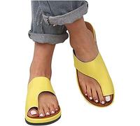 QAZW Sandalias ortopédicas para Mujer Hallux Valgus Cuña Chanclas cómodas para Mujer con corrección del Dedo Gordo del pie Zapatillas Casuales con Punta Abierta y Corrector de juanetes,G-39(EU)