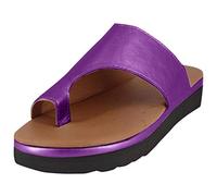 QAZW Sandalias ortopédicas para Mujer Hallux Valgus Cuña Chanclas cómodas para Mujer con corrección del Dedo Gordo del pie Zapatillas Casuales con Punta Abierta y Corrector de juanetes,F-37(EU)