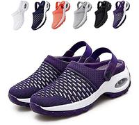 QAZW Zuecos Mulas Transpirables, Sandalias para Caminar Transpirables para Mujer, Sandalias Ortopédicas, Calzado Casual Transpirable Air Cushion, Sandalias Deportivas de Malla,Purple-39