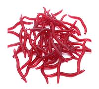 QAZWSXED LESANGBAIHUODIAN 100 unidades/lote señuelo suave simulación de pesca lombriz de tierra gusanos rojos señuelos de pesca artificiales señuelos realistas con olor a pescado (color: 50 piezas)