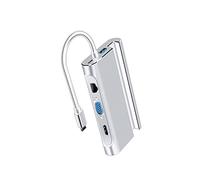 QAZWSXED LESANGBAIHUODIAN 7 en 1 Estación de Acoplamiento de Type-C HUB USB USB3.0 HDMI VGA RJ45 PD USB HUB FIT FOR LOPTOP MACBOOK Pro HP DELL Lenovo Samsung Station (Color : Silver)