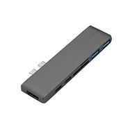 QAZWSXED LESANGBAIHUODIAN USB 3.1 Type-C Hub to HDMI Adaptter 4K Thunderbolt 3 USB C Hub con HUB 3.0 TF SD Reader Slot PD FIT para MACBLOOK Pro/Aire (Color : Gray)