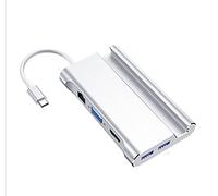 QAZWSXED LESANGBAIHUODIAN USB C HUB USB 3.0 Tipo C VGA RJ45 PD HDMI DOCA USB C HUB USB 3.0 Tipo C VGA RJ45 PD HDMI DOCA USB C HUB CONVERSOR para LA Nota (Color : 8 in1)