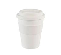 QAZWZG Taza de Viaje con tapa silicona, taza café o té reutilizable y práctica, plástico PP, anticaída, funda antideslizante, 400ml, 2 uds para Café(Color4)