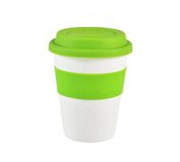 QAZWZG Taza de Viaje con tapa silicona, taza café o té reutilizable y práctica, plástico PP, anticaída, funda antideslizante, 400ml, 2 uds para Café(Color5)