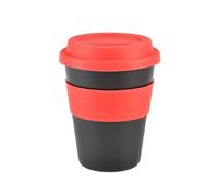 QAZWZG Taza de Viaje con tapa silicona, taza café o té reutilizable y práctica, plástico PP, anticaída, funda antideslizante, 400ml, 2 uds para Café(Color3)