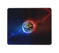 QAZWZML Alfombrilla de mouse de escritorio con diseño de planeta espacial y tierra, adecuada para oficina y juegos, 7.9 x 9.5 pulgadas