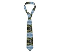 QAZWZML Alpine Farm Cows - Corbata estampada para hombre, adecuada para banquetes de negocios, bodas, ocasiones de oficina, longitud de 1,5 m