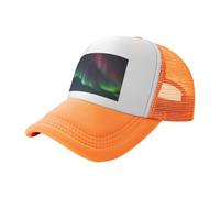 QAZWZML Aurora Under The Night Light - Gorra de béisbol negra con diseño de malla, adecuada para senderismo, pesca y uso diario, naranja, Talla única