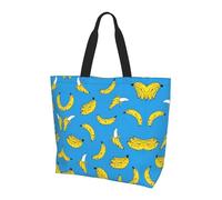 QAZWZML Beach Stone - Bolsa de compras para mujer, gran capacidad, bolsa de mano y bolsa de hombro, esencial para viajes y compras, Estampado de plátano, Talla única