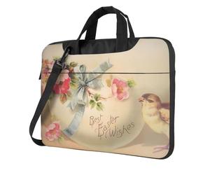 QAZWZML Best Easter wishes - Bolsa cruzada estampada para laptop, adecuada para viajes y uso diario, Black, 14 inch