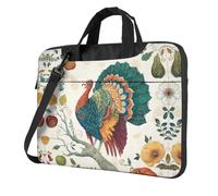 QAZWZML Bolsa cruzada para laptop con estampado de pavo de Acción de Gracias, adecuada para viajes y uso diario, Black, 14 inch