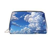 QAZWZML Bolsa de almacenamiento de cosméticos con diseño de nubes sobre campos de algodón, ideal para viajes de negocios y artículos esenciales de vacaciones