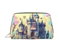 QAZWZML Bolsa de almacenamiento de cosméticos con estampado de castillo de cuento de hadas, ideal para viajes de negocios y artículos esenciales de vacaciones