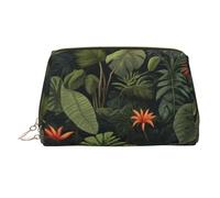 QAZWZML Bolsa de almacenamiento de cosméticos con estampado de flores entre hojas verdes, ideal para viajes de negocios y artículos esenciales de vacaciones