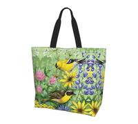 QAZWZML Bolsa de compras con estampado de árbol de coco de playa para mujer, bolsa de mano y bolsa de hombro, esencial para viajes y compras, Jilguero americano, Talla única