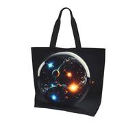 QAZWZML Bolsa de hombro con diseño de rana que tira del insecto, bolsa organizadora para viajes, viajes de negocios y viajes a la playa, Bola espacial, Talla única