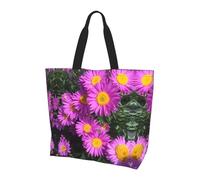 QAZWZML Bolsa de hombro con estampado de loros, organizador de compras, adecuado para viajes, gimnasio y viajes., Flor morada de verano, Talla única