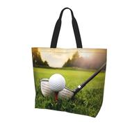 QAZWZML Bolsa de hombro con estampado de margaritas florales de verano, organizador de compras, adecuado para viajes, gimnasio y viajes., Pelota de golf deportiva, Talla única