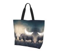 QAZWZML Bolsa de hombro con patrón de husky siberiano, bolsa organizadora para viajes, viajes de negocios y viajes a la playa, rinoceronte, Talla única