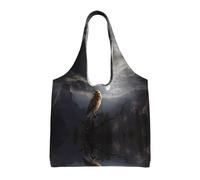 QAZWZML Bolsa de lona con un solo hombro con estampado de búho malvado adecuada para viajes, viajes o compras, fitness y bolsa de ocio deportiva