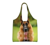 QAZWZML Bolsa de lona con un solo hombro con estampado de pastor alemán feliz, adecuada para viajes, viajes o compras, fitness y bolsa de ocio deportiva