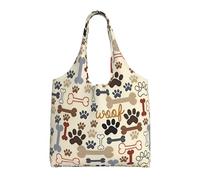 QAZWZML Bolsa de lona de un solo hombro con estampado de huellas de perro adecuada para viajes, viajes o compras, fitness y bolsa de ocio deportiva