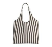 QAZWZML Bolsa de lona de un solo hombro con estampado de rayas marrones, adecuada para viajes, viajes o compras, fitness y bolsa de ocio deportiva