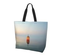 QAZWZML Bolsa de lona estampada con diseño de torre de mar, adecuada para vacaciones en la playa, viajes, compras y actividades de fitness, Sea Beacon, Talla única