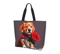 QAZWZML Bolsa de mano con estampado de globos coloridos, bolsa organizadora de hombro, adecuada para viajes, yoga y compras., Perro parecido a un caballero, Talla única