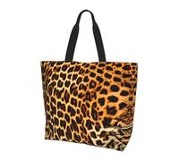 QAZWZML Bolsa de mano con estampado de lunares en blanco y negro, bolsa organizadora de hombro, adecuada para viajes, yoga y compras., Rayas en leopardos, Talla única