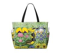 QAZWZML Bolsa de piscina plegable de gran capacidad con estampado de jilguero americano adecuada para ir de compras, mudanzas y vacaciones