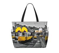 QAZWZML Bolsa de viaje con diseño de tren urbano, bolsa de almacenamiento de gran capacidad, adecuada para camping, gimnasio y viajes.