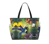 QAZWZML Bolsa de viaje con estampado de colibrí, bolsa de almacenamiento de gran capacidad, adecuada para camping, gimnasio y viajes.