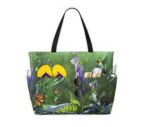 QAZWZML Bolsa de viaje con estampado de mariposa de colibrí, bolsa de almacenamiento de gran capacidad, adecuada para camping, gimnasio y viajes.