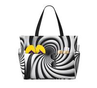 QAZWZML Bolsa de viaje de playa plegable con diseño de ilusión óptica en espiral de gran capacidad, ideal para piscinas y playas