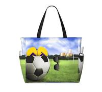 QAZWZML Bolsa de viaje estampada con fondo de pelota de fútbol, bolsa de almacenamiento de gran capacidad, adecuada para camping, gimnasio y viajes.