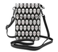 QAZWZML Bolso cruzado con estampado de calavera de terror, cartera de cuero con solapa, correa de hombro desmontable, adecuada para viajes y camping.